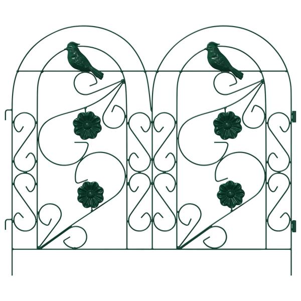 Gartenzaun 5 stk. Stahl Grün