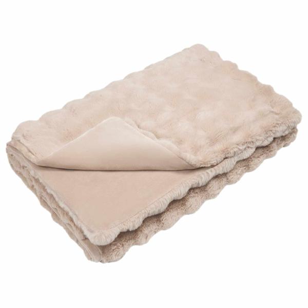 Rutschfeste Decke aus Kunstkaninchenfell Olite 4 stk. Beige