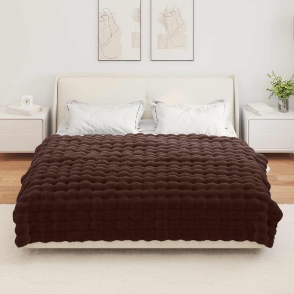 Rutschfeste Decke aus Kunstkaninchenfell Olite Kamel Polyester