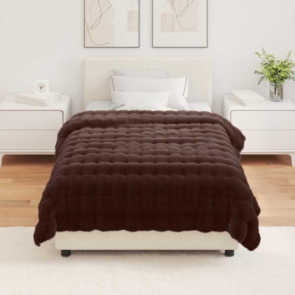 Rutschfeste Decke aus Kunstkaninchenfell Olite Kamel Polyester