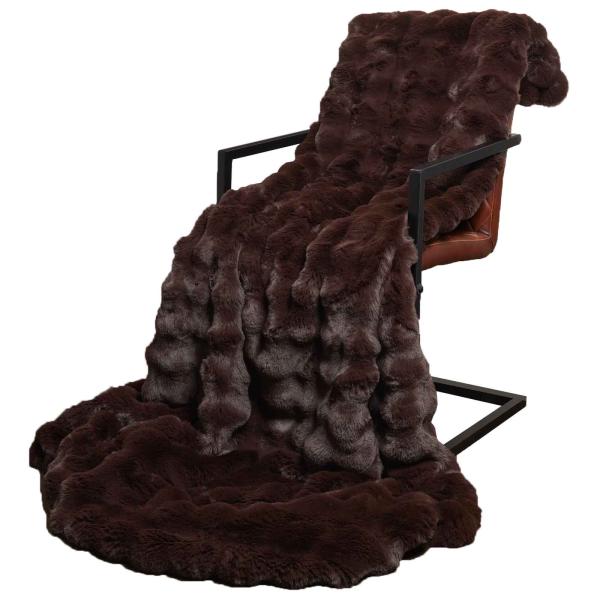 Rutschfeste Decke aus Kunstkaninchenfell Olite Kamel Polyester