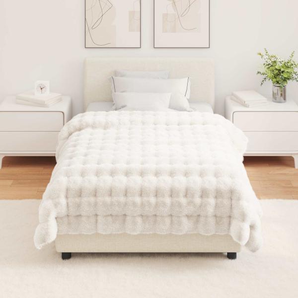 Rutschfeste Decke aus Kunstkaninchenfell Olite Weiß Polyester