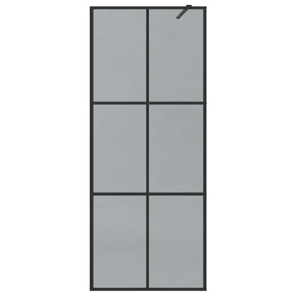 Walk-in Duschwand Schwarz 80 x 195 cm Gehärtetes Glas