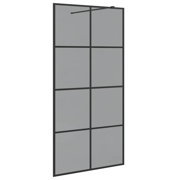 Walk-in Duschwand Schwarz 100 x 195 cm Gehärtetes Glas