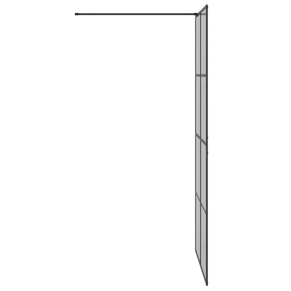 Walk-in Duschwand Schwarz 100 x 195 cm Gehärtetes Glas