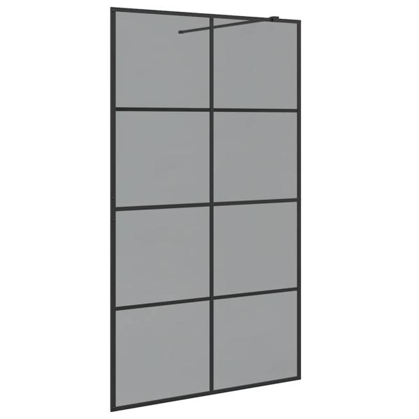 Walk-in Duschwand Schwarz 115 x 195 cm Gehärtetes Glas