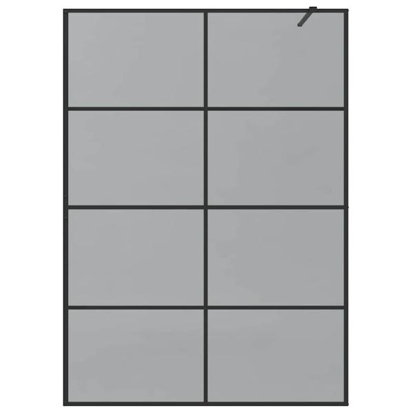 Walk-in Duschwand Schwarz 140 x 195 cm Gehärtetes Glas