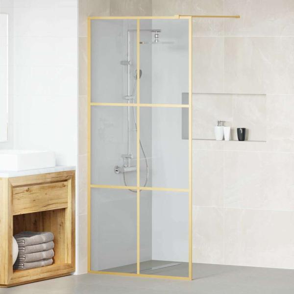 ARDEBO.de - Walk-in Duschwand Gold 90 x 195 cm Gehärtetes Glas