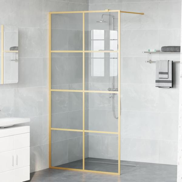 Walk-in Duschwand Gold 100 x 195 cm Gehärtetes Glas