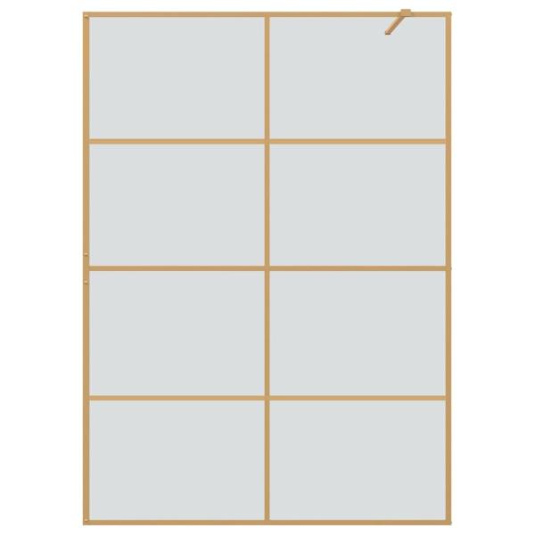 Walk-in Duschwand Gold 140 x 195 cm Gehärtetes Glas