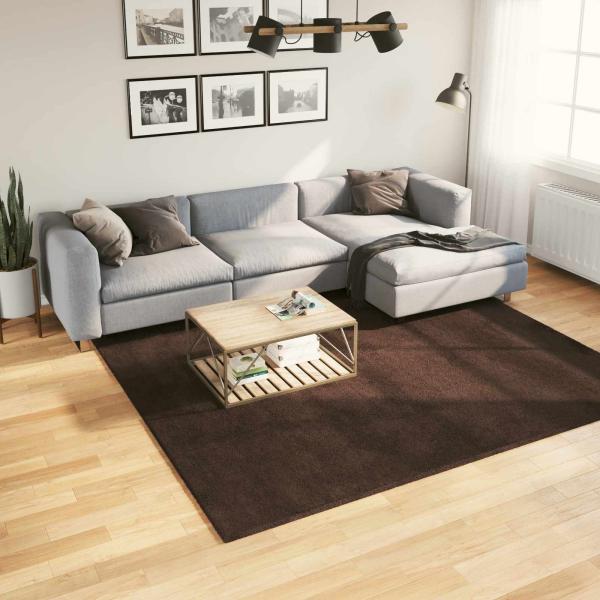 ARDEBO.de - Mittlerer Flor weicher und waschbarer Teppich HUARTE Braun