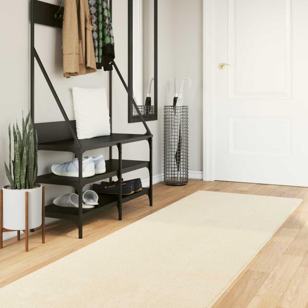 ARDEBO.de - Mittlerer Flor weicher und waschbarer Teppich HUARTE Creme