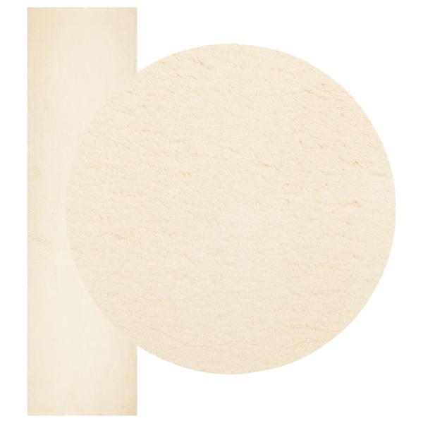 Mittlerer Flor weicher und waschbarer Teppich HUARTE Creme