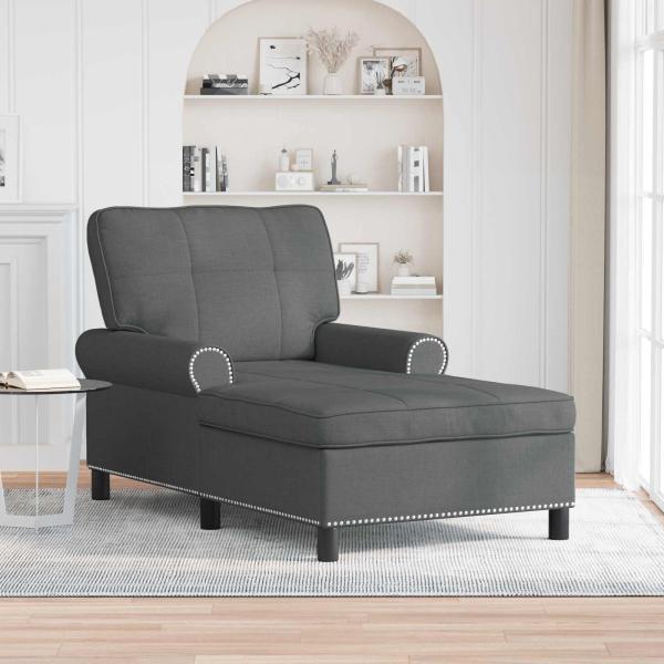 ARDEBO.de - Lounge-Liege mit Kissen Dunkelgrau 91 x 157 x 91 cm Stoff