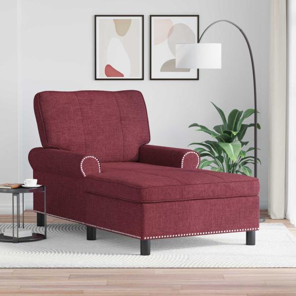 ARDEBO.de - Lounge-Liege Weinrot Stoff 91 x 157 x 91 cm
