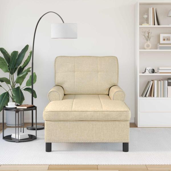 Lounge-Liege Creme Stoff 91 x 157 x 91 cm