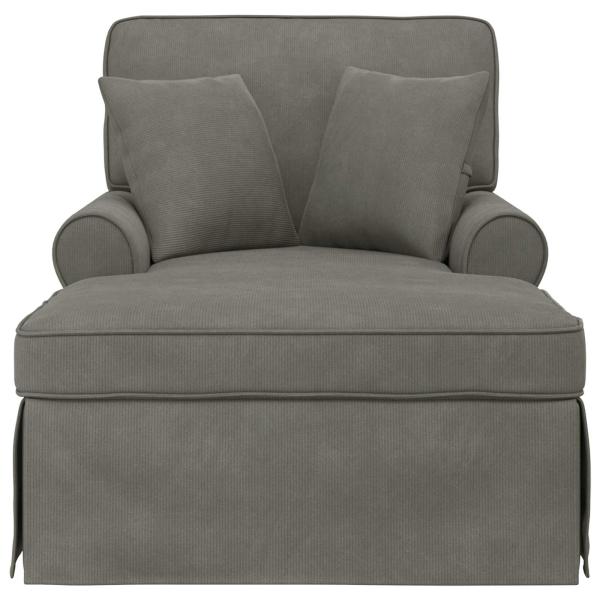 Chaise Lounge mit Rock 3 stk. Hellgrau Cordstoff