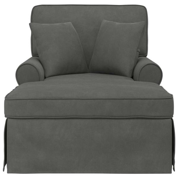 Chaise Lounge mit Rock 3 stk. Dunkelgrau Cordstoff