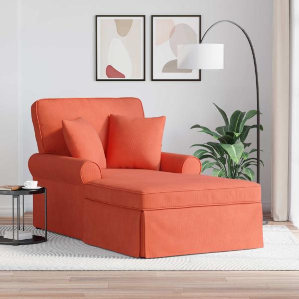 ARDEBO.de - Chaise Lounge mit Rock 3 Stk. Rot-Orange Cordstoff