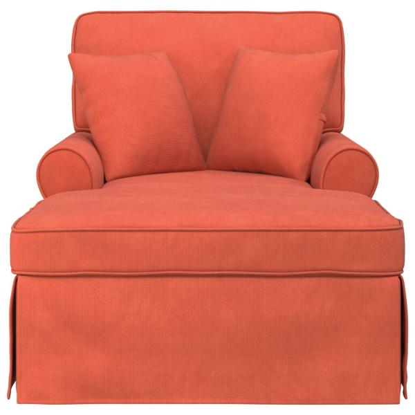 Chaise Lounge mit Rock 3 Stk. Rot-Orange Cordstoff