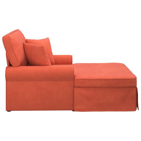Chaise Lounge mit Rock 3 Stk. Rot-Orange Cordstoff