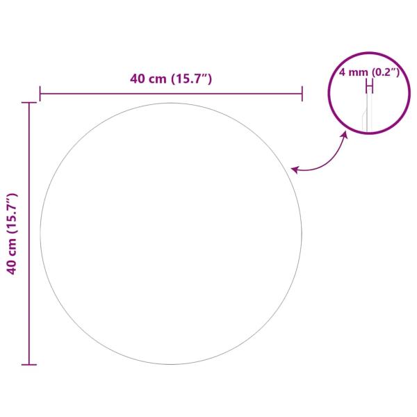 Wandspiegel Rund Ø 40 cm Gehärtetes Glas
