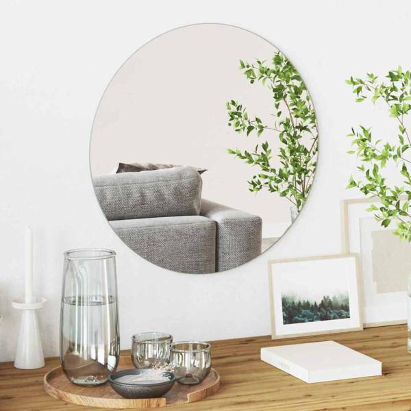 ARDEBO.de - Wandspiegel Rund Ø 50 cm Gehärtetes Glas
