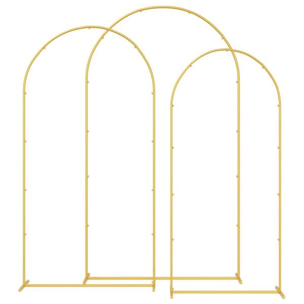 Hochzeitsbogen 3 Stk. Gold 120 x 40 x 217 cm Stahl