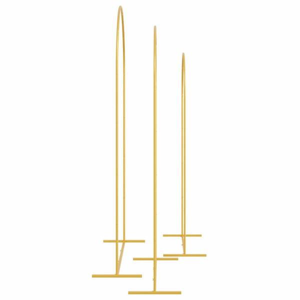 Hochzeitsbogen 3 Stk. Gold 120 x 40 x 217 cm Stahl
