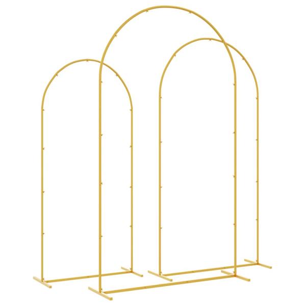 Hochzeitsbogen 3 Stk. Gold 120 x 40 x 217 cm Stahl