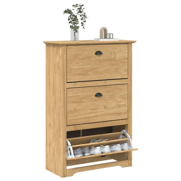 Schuhregal BODO 80 x 35 x 118 cm Holzwerkstoff Honigbraun