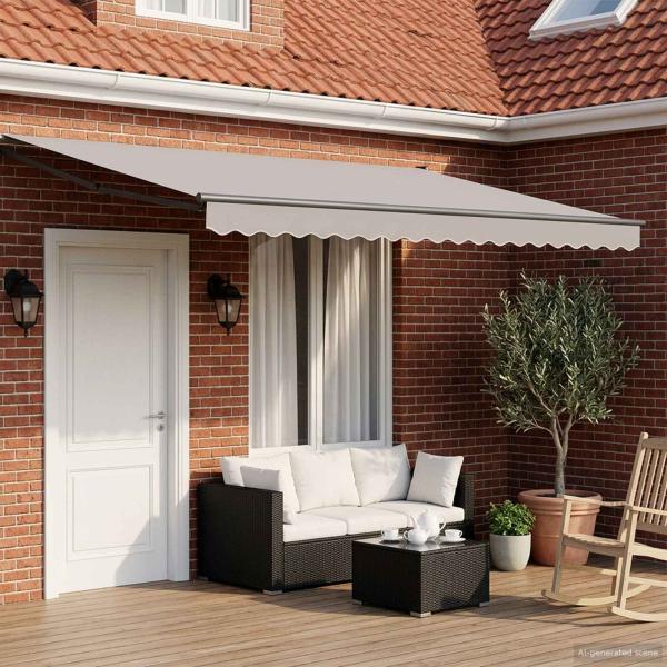 ARDEBO.de - Elektrisches Markisenrahmen Anthrazit 4 x 2 m Aluminium