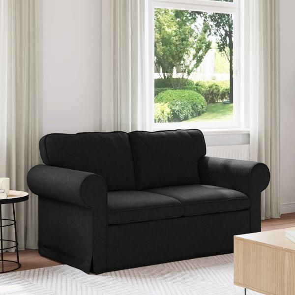 ARDEBO.de - Sofa Schwarz 155 x 82 x 80 cm Stoff