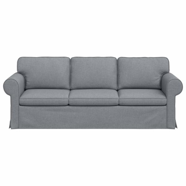 Sofa Hellgrau 215 x 82 x 80 cm Stoff