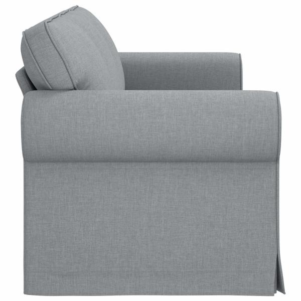 Sofa Hellgrau 215 x 82 x 80 cm Stoff