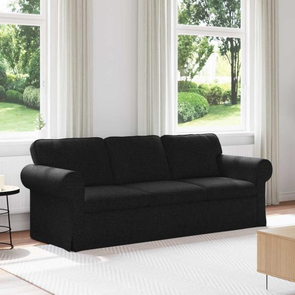 ARDEBO.de - Sofa Schwarz 215 x 82 x 80 cm Stoff