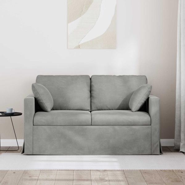 Sofa Hellgrau 138 x 78 x 80 cm Samt