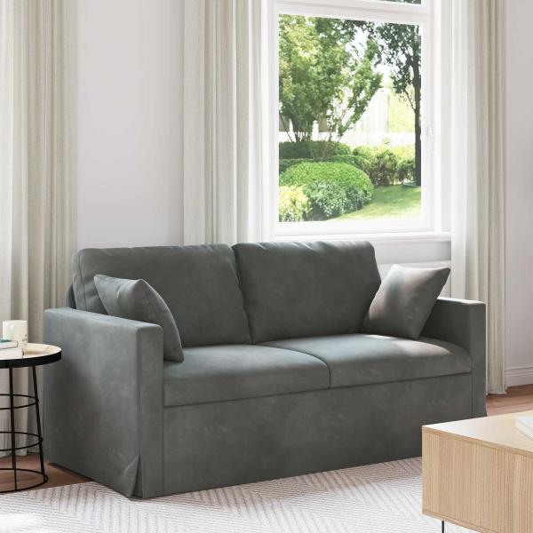 ARDEBO.de - Sofa Dunkelgrau 158 x 78 x 80 cm Samt