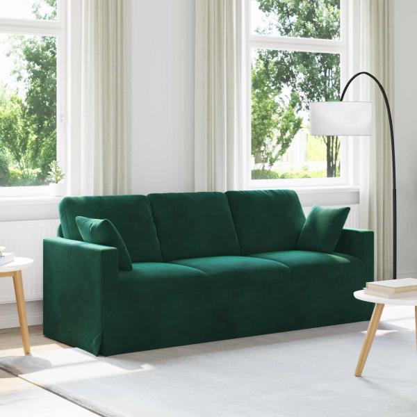 ARDEBO.de - Sofa Dunkelgrün 198 x 78 x 80 cm Samt