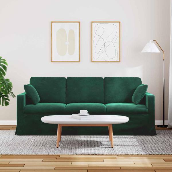 Sofa Dunkelgrün 198 x 78 x 80 cm Samt