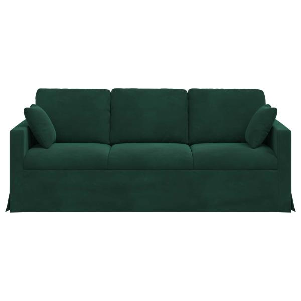 Sofa Dunkelgrün 198 x 78 x 80 cm Samt