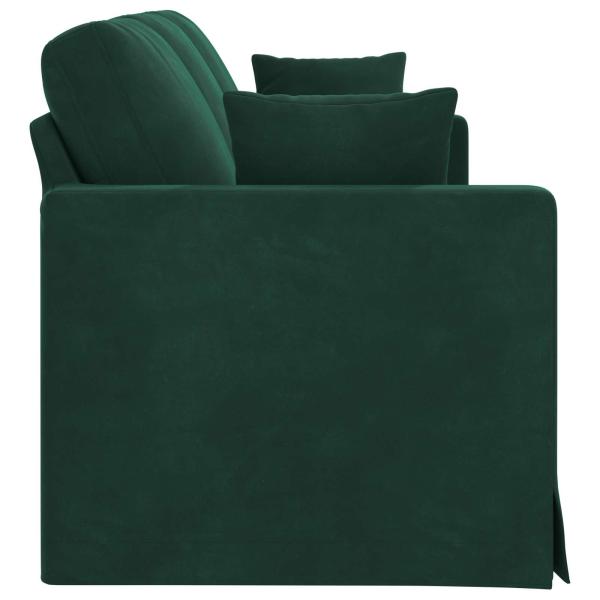 Sofa Dunkelgrün 198 x 78 x 80 cm Samt