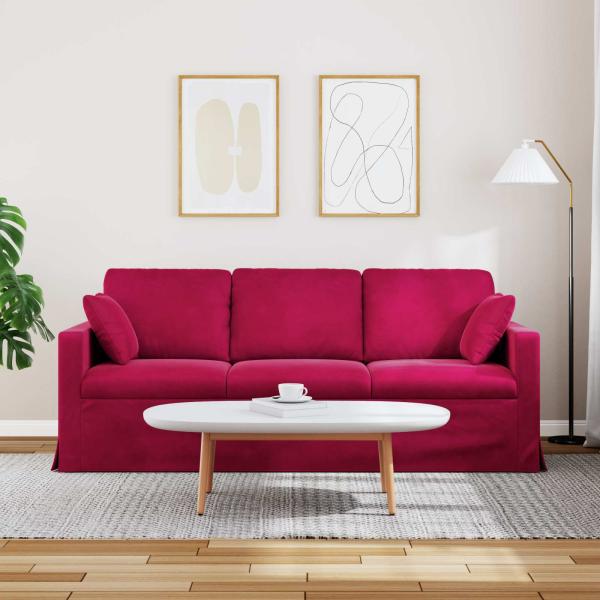 Sofa Weinrot 198 x 78 x 80 cm Samt
