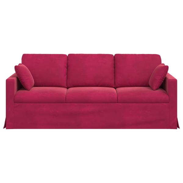 Sofa Weinrot 198 x 78 x 80 cm Samt