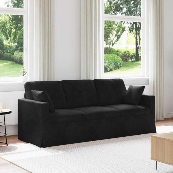 ARDEBO.de - Sofa Schwarz 198 x 78 x 80 cm Samt