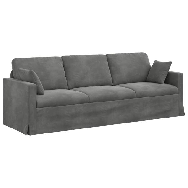 Sofa Dunkelgrau 228 x 78 x 80 cm Samt