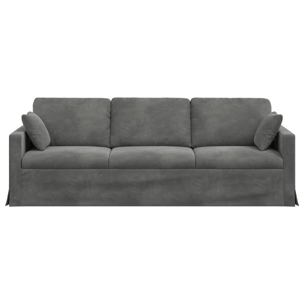 Sofa Dunkelgrau 228 x 78 x 80 cm Samt