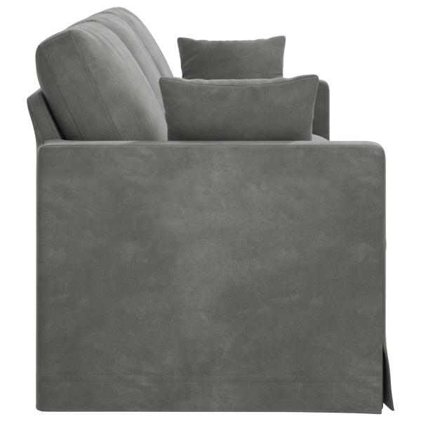 Sofa Dunkelgrau 228 x 78 x 80 cm Samt