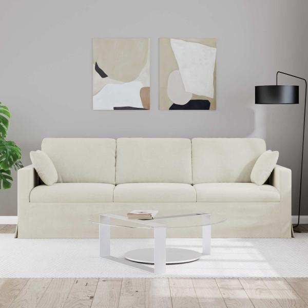 Sofa Creme 228 x 78 x 80 cm Samt