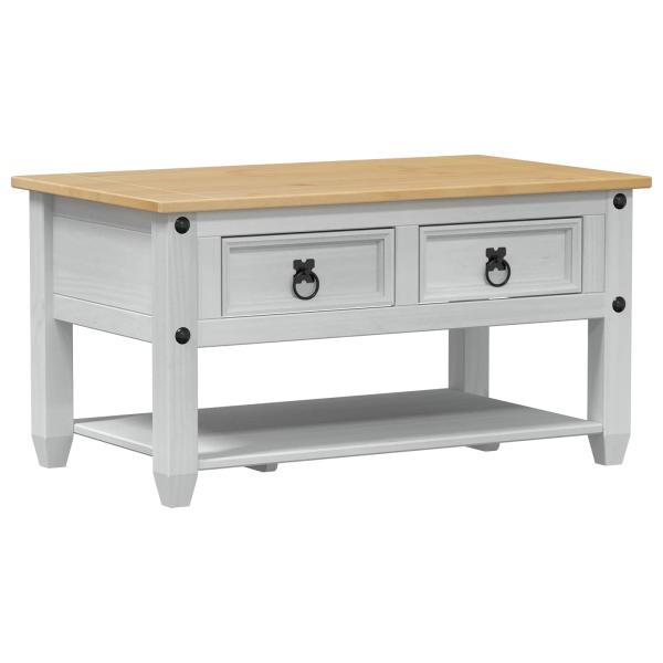 Couchtisch Weiß 85 x 50 x 45 cm Massives Kiefernholz
